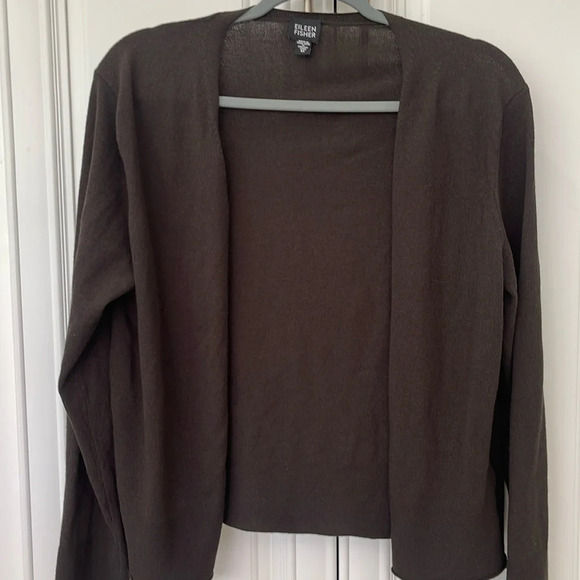Eileen Fisher Brown button down sweater cardigan size M - Picture 2 of 10